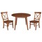 International Concepts 42 in. Solid Wood Round Dual Drop Leaf Dining Table with 2 Chairs in Distressed Oak K42-42DL-C613-2 - alternate 1